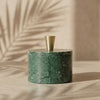Green Marble Spice Storage Jar with Brass Knob