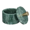 Green Marble Spice Storage Jar with Brass Knob