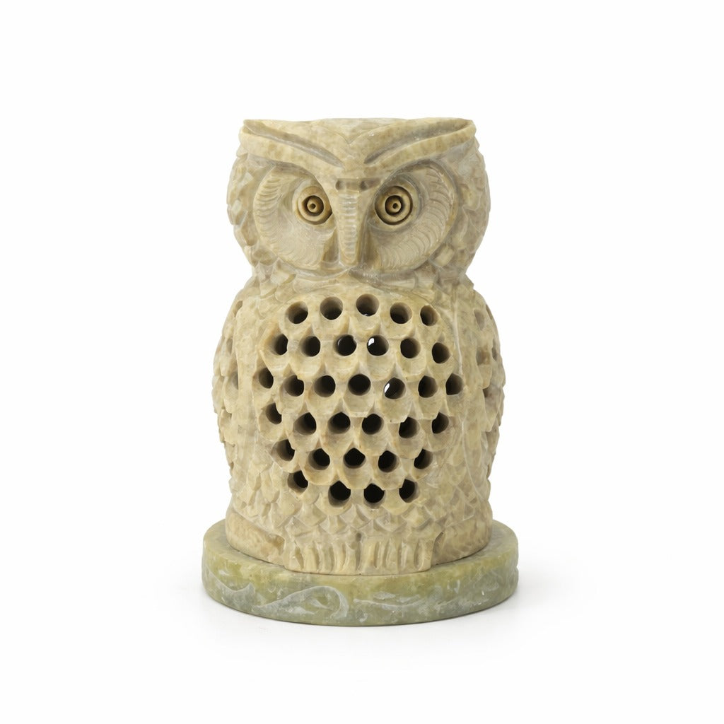 Soapstone Owl Incense Holder Handmade