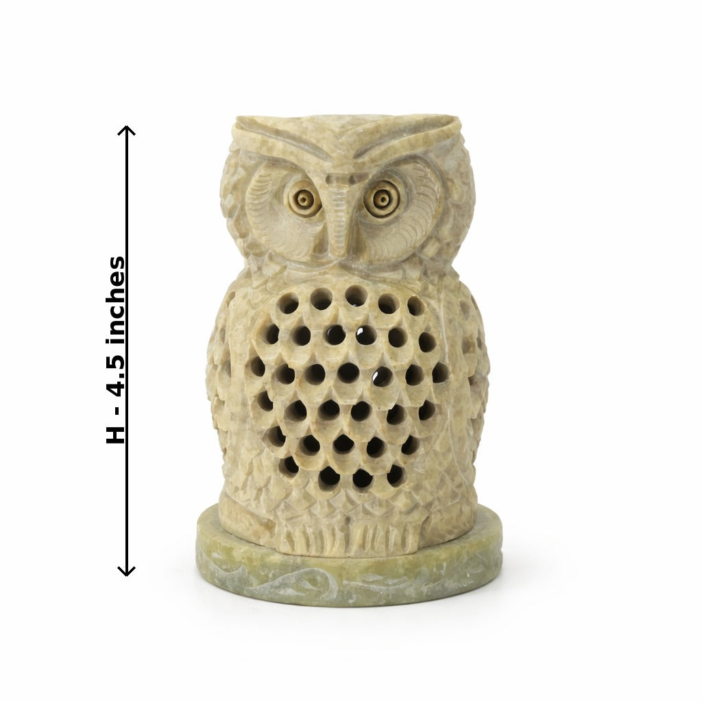 Soapstone Owl Incense Holder Handmade